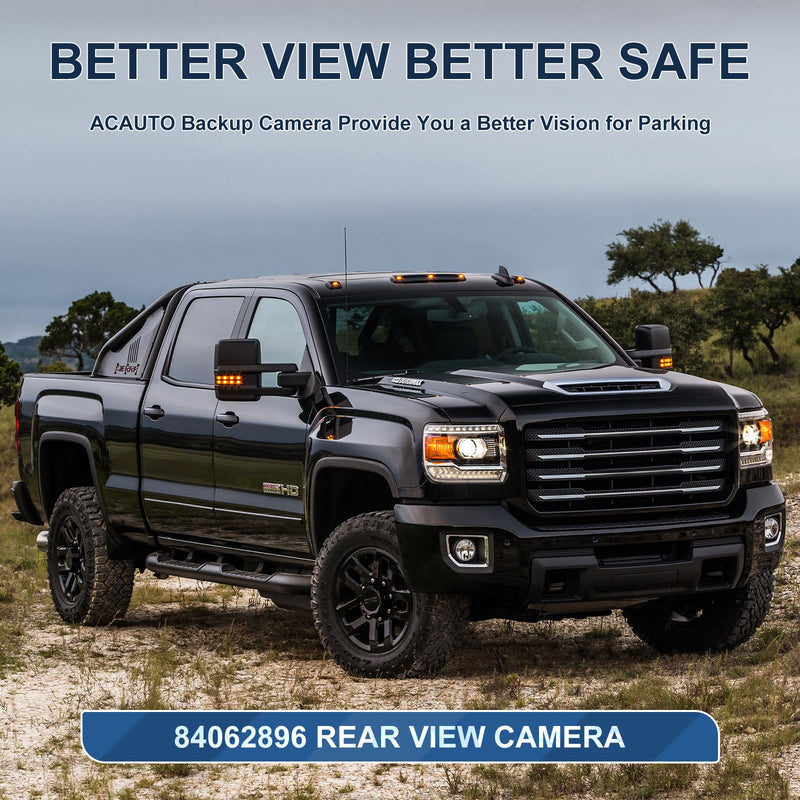Rear View Backup Camera Fit for Chevy Silverado GMC Sierra 1500 2016-2019 | Safety Parking Back Up Assist Camera Fit for GMC Sierra 1500 HD 2500 HD 3500 HD 2016-2018 OE Number 84062896 Fit for Chevy Silverado 2016-2018