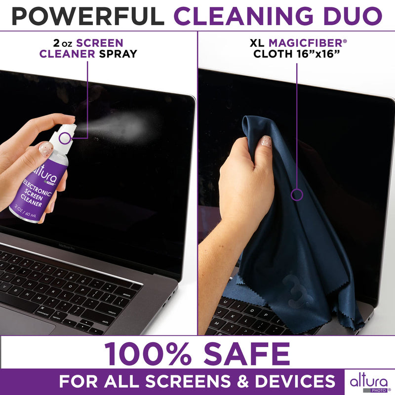 Altura Photo Laptop Cleaning Kit 5 pc - Keyboard Cleaning Kit - Includes Laptop Screen Cleaner, Air Blower, Brush, Keyboard Gel, & Microfiber Cloth - PS4 Cleaner - Keyboard & Computer Cleaner