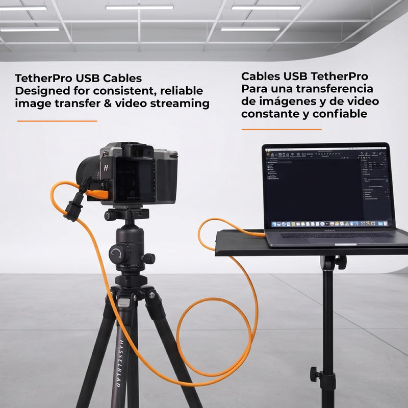 Tether Tools TetherPro USB 3.0 USB-C Cable | For Fast Transfer and Connection Between Camera and Computer | Non-Reflective Black | Fast Reliable Data Transfer Orange