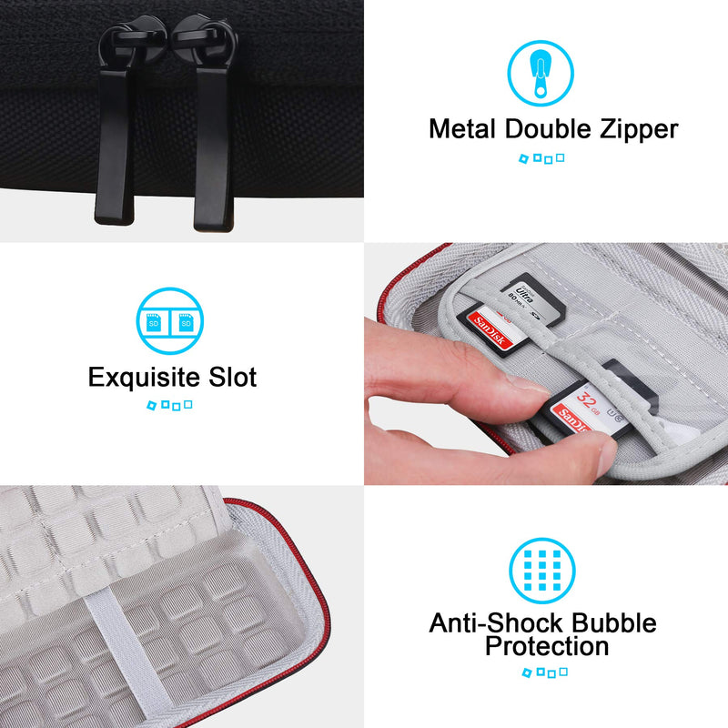Lacdo Hard Carrying Case for SanDisk Extreme Portable External SSD SDSSDE60 SDSSDE61 250GB 500GB 1TB 2TB 4TB USB-C Solid State Drive EVA Shockproof Water Repellent Protective Storage Travel Bag, Black
