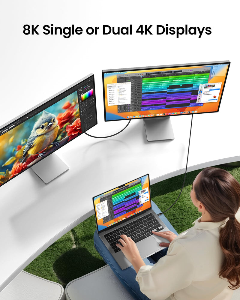 Silkland USB 4 Cable for Thunderbolt 4 Cable 4FT, 40Gbps Data Sync, 8K/6K@60Hz, 240W, [USB-IF Certified] USB C Thunderbolt Cable, Compatible for MacBook, SSD, Docking, iPhone 16, eGPU