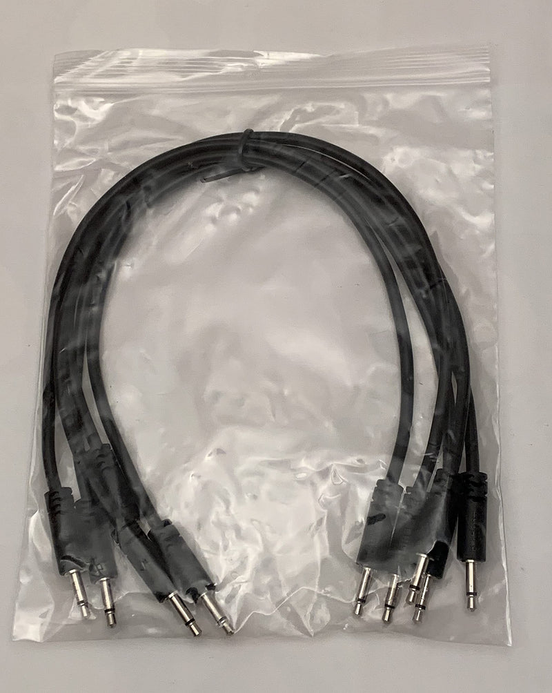 Luigis Modular Supply Spaghetti Eurorack Patch Cables - Package of 5 Black Cables, 12 (30 cm)