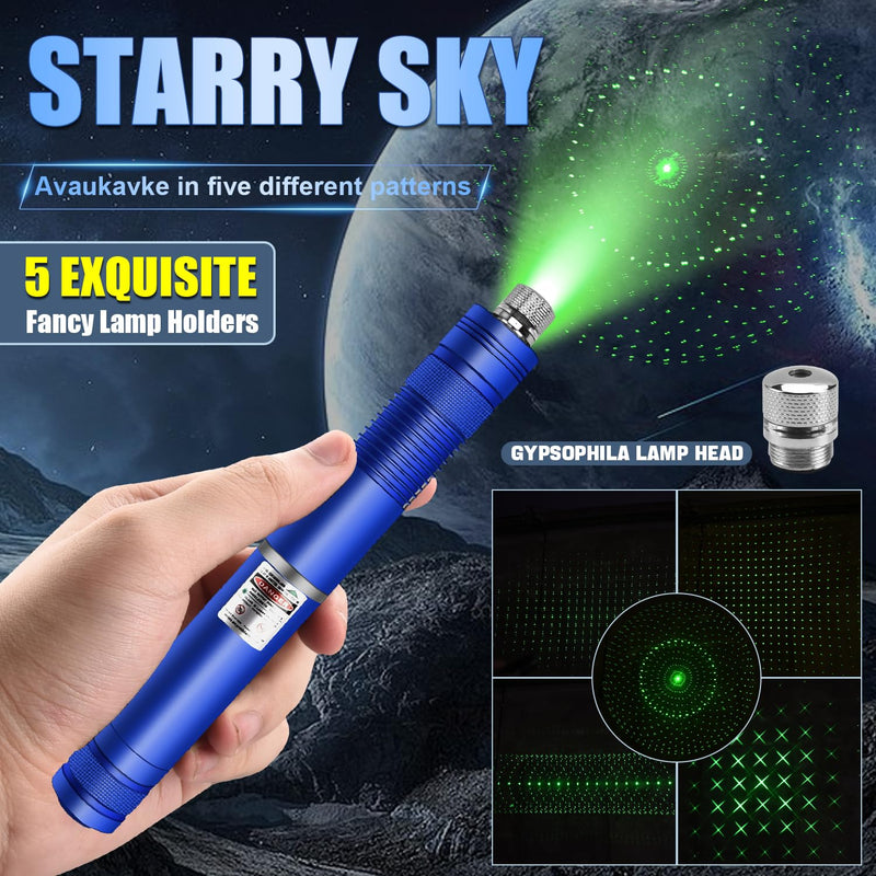 Green Laser Pointer, Long Range 20000 Feet Green Laser Pointer High Power with Star Cap for Night Astronomy Outdoor Camping Hunting