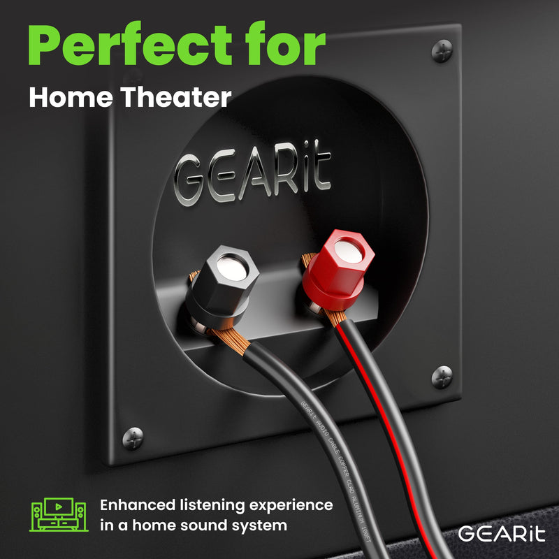 GearIT 14AWG Speaker Wire, Pro Series 14 Gauge Speaker Wire Cable (20 Feet / 6.09 Meters) Great Use for Home Theater Speakers and Car Speakers, Black 20 Feet