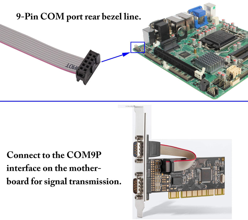 zdyCGTime 1Port DB9 RS232Serial Port Bracket to 10 pin HeaderRibbon Cable Connector Adapter, DB9 Serial Male to 10P Motherboard Header Panel Mount Cable Serial Port Bracket (12in 4Pcs) (1 Port) 1 Port