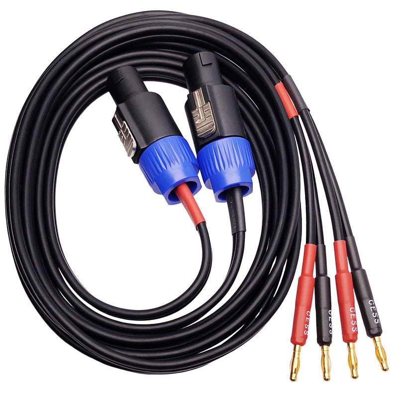 CESS-274-6f Super Soft Silicone 12 Gauge Wires Banana Plug to Speakon Speaker Cable (6 Feet) 6 Feet