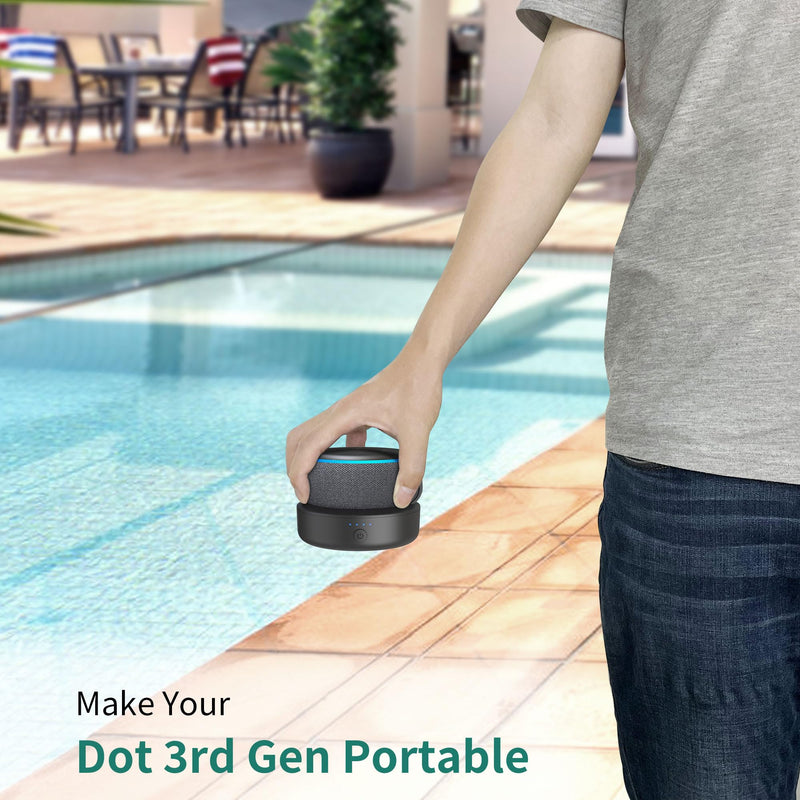 PlusAcc Battery Base for dot 3rd - Portable Charger Stand with 9 Hours Playback Playtime with USB-C Output Port, Charging Dock Accessories for iPhone and dot 3(Not Include Dot 3)(Black)