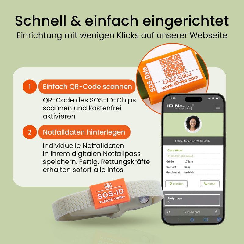 ID-No Sports Emergency Soft Silicone Bracelet with QR Code (Taupe) - Durable & Waterproof SOS Wristband for Emergencies - Quick Access to Important Health Data taupe