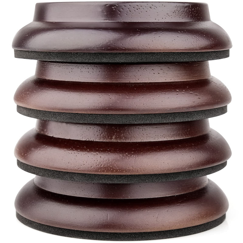 Upright Piano Caster Cups,Eison Solid Sapeliwood Piano Caster Piano Leg Floor Protectors with Non-Slip & Anti-Noise Foam for Hardwood Floor (Dark Brown) Dark Brown