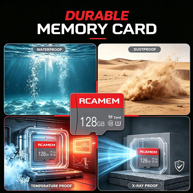 128GB Micro Memory Card with Adapter TF Card Class 10 for Camera | Compatible with smartphones, tablet, dash cam, drones, sports camera, surveillance etc