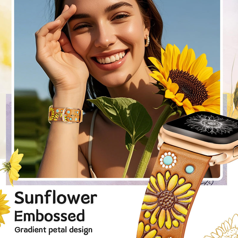 JR.DM Boho Beaded Watch Band Women and Geniuen Leather Band Bundles
