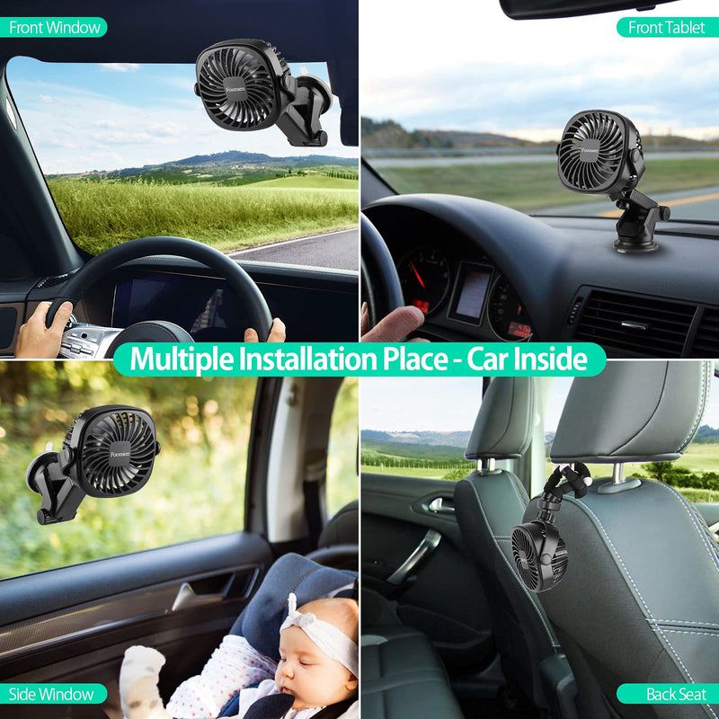Foonsen Rechargeable USB Stroller Fan, Portable Car Fan, Car Seat Fan, Desk Fan, Flexible Tripod Clip on Bed, Bike, and Crib, Battery Powered