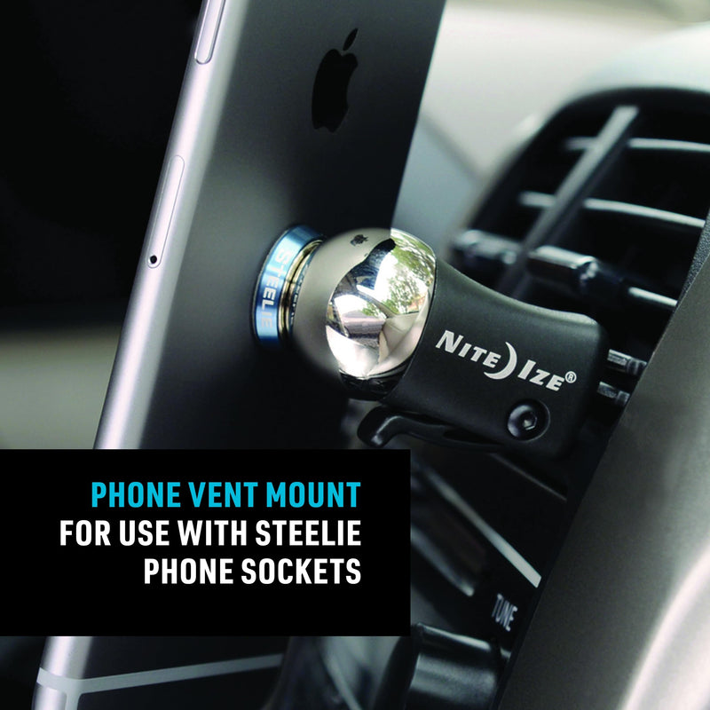 Nite Ize Steelie Vent Mount - Additional Car Vent Mount for Cell Phones - Compatible Phone Accessories for Steelie Magnetic Phone Mounting System Dash Ball