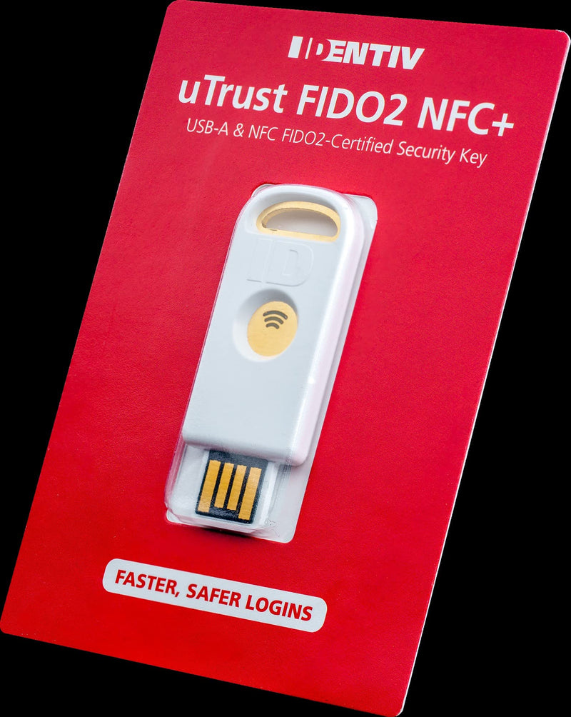 Identiv uTrust FIDO2 NFC+ Security Key USB-A (FIDO2, U2F, PIV, TOTP, HOTP, WebAuth)