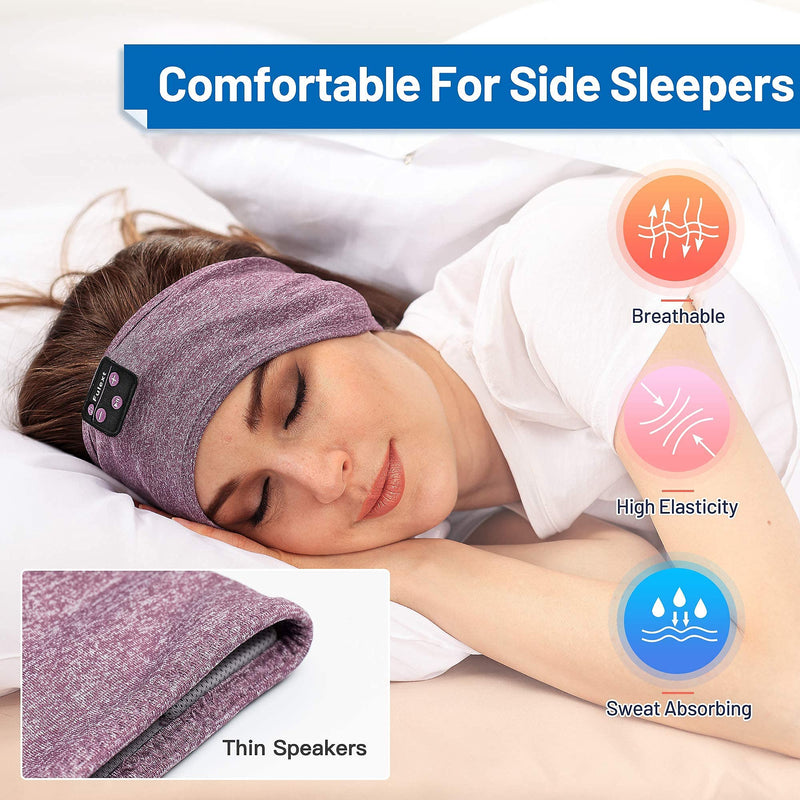 Perytong Sleeping Headphones Bluetooth Headband, Sports Bluetooth Headband Headphones with Thin Speakers, Sleep Earbuds, Sleeping Headphones for Workout Running Yoga Nap, Gift for Men and Women