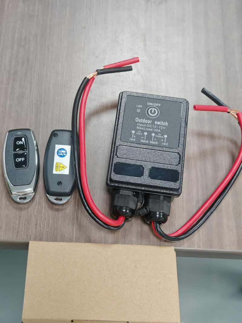 Waterproof Remote Control Relay Switch, 328ft Long Range Wireless Remote Switch,DC 12V-72V Relay RF Remote Control Switches for Outdoor Light