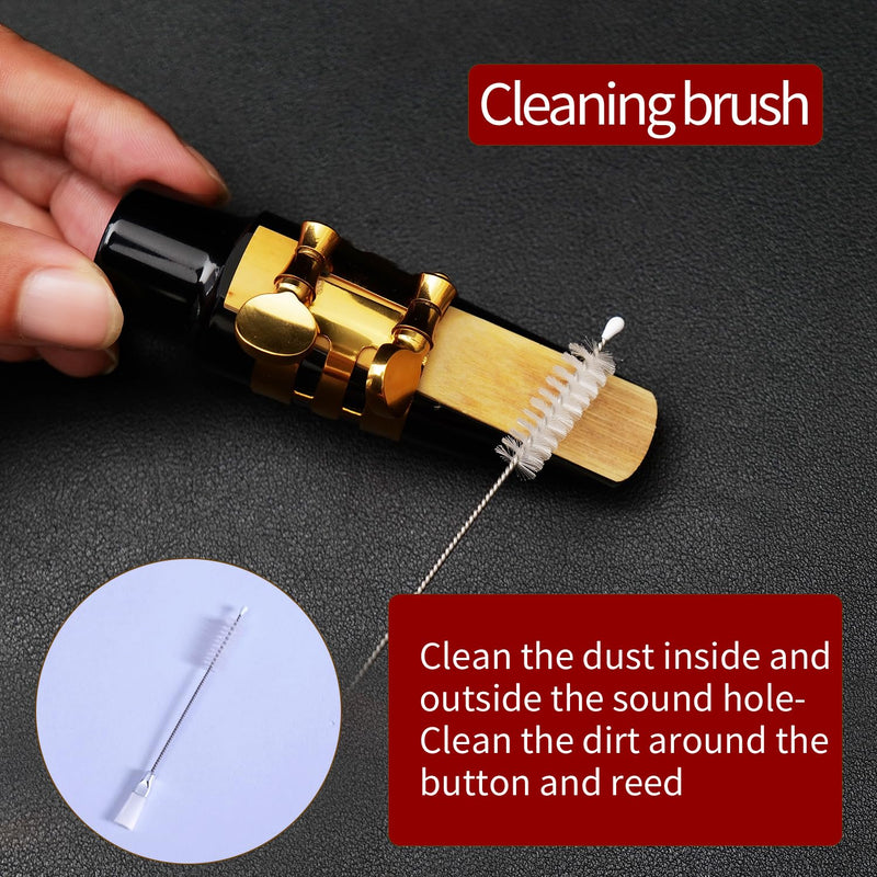 [AUSTRALIA] - Saxophone Cleaning Care Kit: Mouthpiece&Dust Brush, Cleaning Cloth,Swabs,Necking Swab,Finger Rest,Cork Grease, Key Oil,Mouthpiece Pad – Sax Cleaning Kit for Professional players, Students 