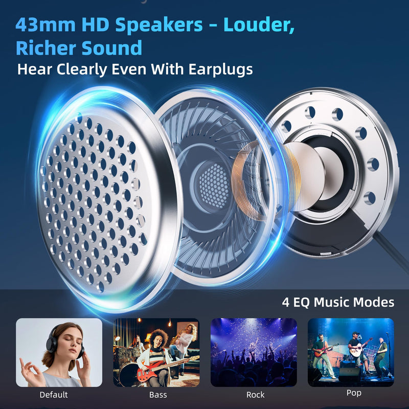 Motorcycle Helmet Bluetooth Headset, 43mm Helmet Speakers, Black, 1 Pack | 2-Way Helmet Intercom,1000m Intercom Communication,Triple Noise Reduction,Music Sharing,FM,Voice Assistant, IP67 Waterproof
