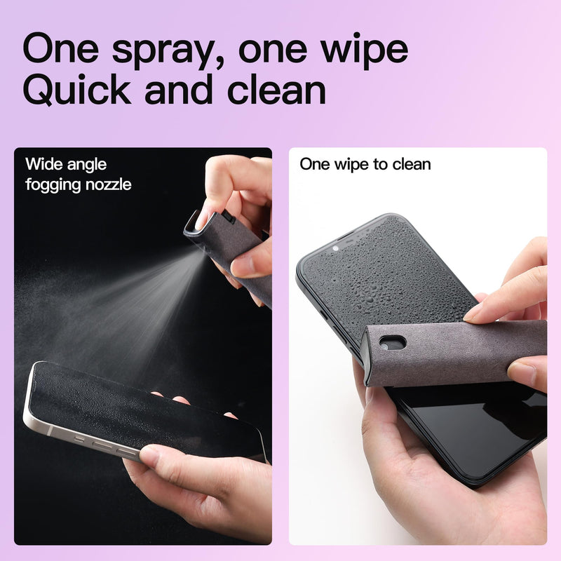 [AUSTRALIA] - Touchscreen Screen Cleaner Kit 2 Pcs, Phone, Tablet and Car Screen Cleaner, Two in One Spray and Microfiber Cloth(2 Pack Pink) 2 Pcs Pink 
