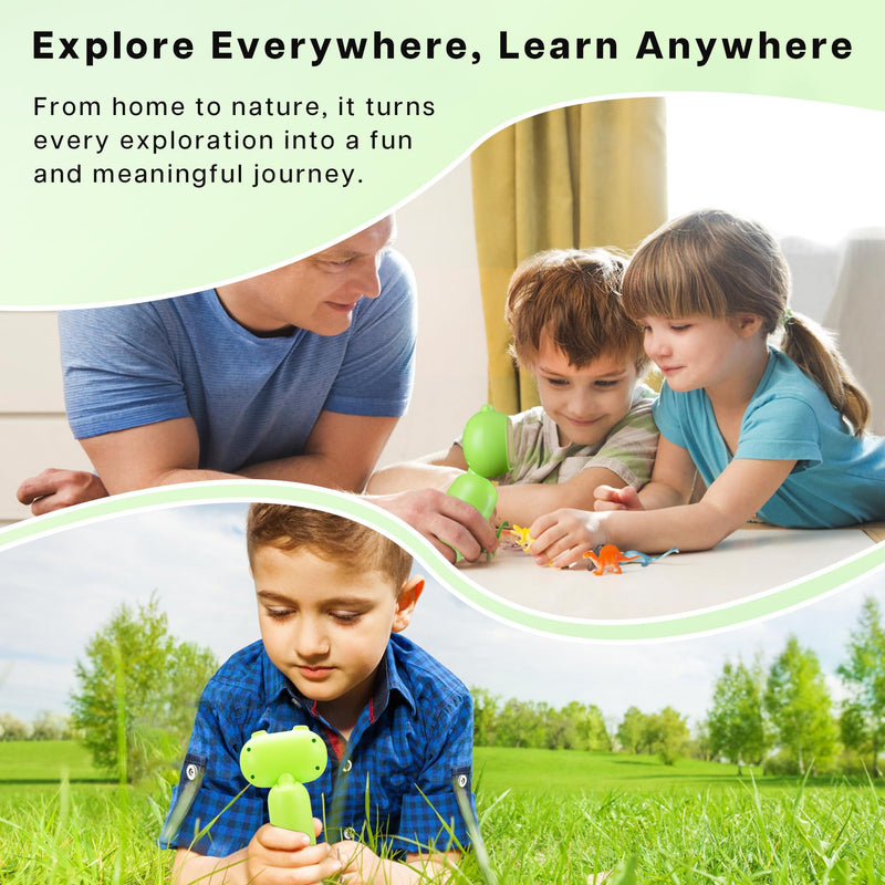 [AUSTRALIA] - GreenPeek Microscope for Kids with 2" Screen 1000x Portable Pocket Digital Kids Mini Scope, 16GB Card, Kids Educational Science Kit, Gift for Kids 4-12 (Light Green) Light Green 