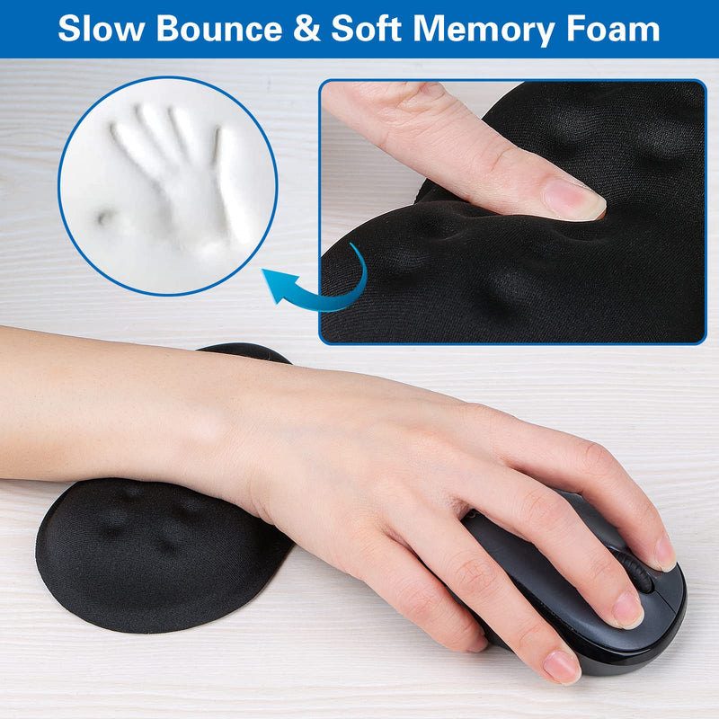 Mouse Wrist Rest, Canjoy【2 Pack】 Wrist Rest Pad Memory Foam Mouse Wrist Support Cushion, Superfine Fibre Soft Ergonomic Hand Rest Support for Computer, Laptop, Mac, Gaming or Office Black-Large