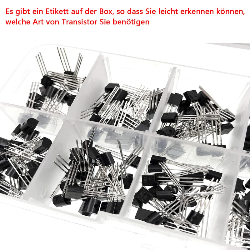 [AUSTRALIA] - Transistor Assortment Kit 24 Values 480pcs PNP NPN Transistors S9012 S9013 S9017 S9015 S9018 2N2222 S8050 S8550 SS8050 SS8550 2N5551 2N 5401 2N3904 2N3906 C1815 A1015 C945 A733 A42 A92 BC547 BC548 