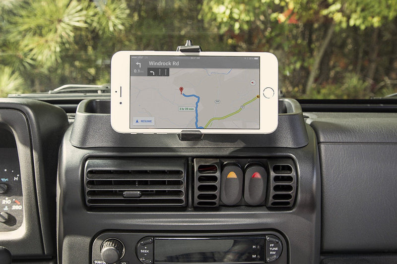 Rugged Ridge Multi-Mount Phone Holder for Jeep Wrangler TJ/LJ | Thermoplastic Olefin (TPO), Black | 13551.19 | Fits 1997-2006 Jeep Wrangler TJ/LJ