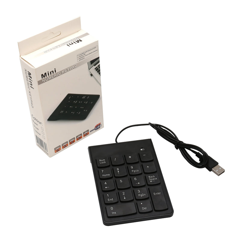 Connectland USB Numeric Keypad, USB 18 Key Number Numeric Keypad Keyboard for Laptop/Notebook PC Computer, Black (CL-USB-NUMSPC)