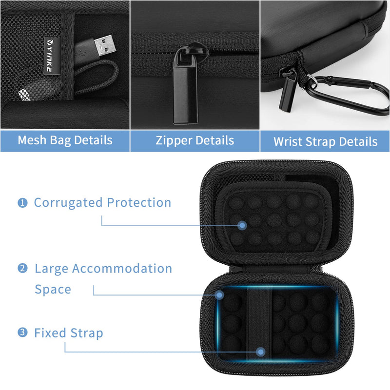 Yinke Case for Samsung T7 Shield/ T7/ T7 Touch Portable Solid State Drive USB, Travel Hard Case Protective Cover Storage Bag Black