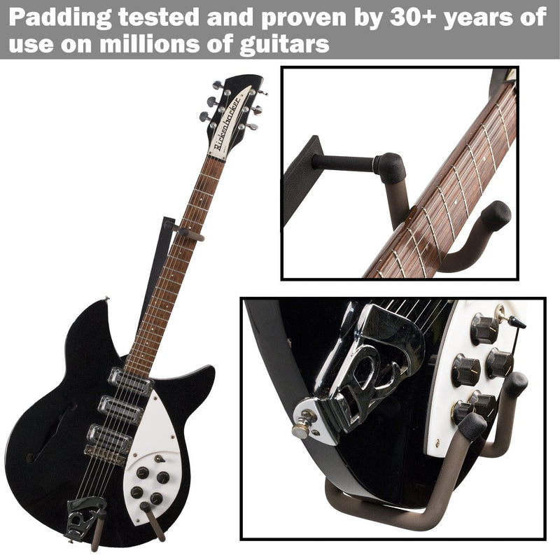 String Swing Horizontal Guitar Holder for Narrow Bodied Instruments For Flat Wall Standard Profile Electric or Narrow Body