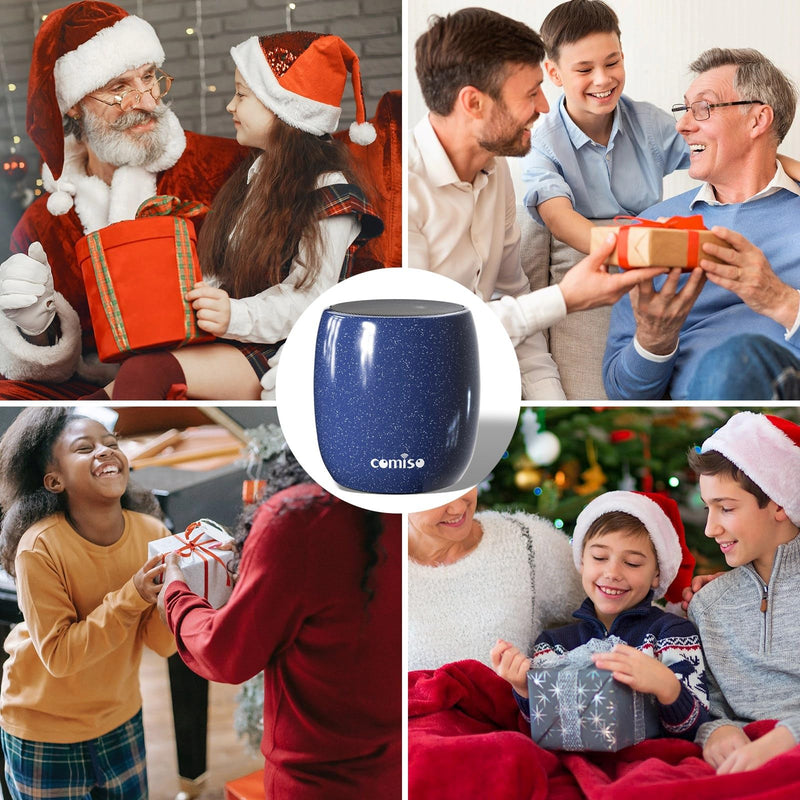 Small Speaker, Bluetooth Speaker with 360°HD Stereo Sound and Robust Bass, Mini Speaker with Built-in Mic, Hands-Free Call, Portable Speaker for Hiking, Biking, Car, or Trip, Ideal Gift for Men, Women Navy blue