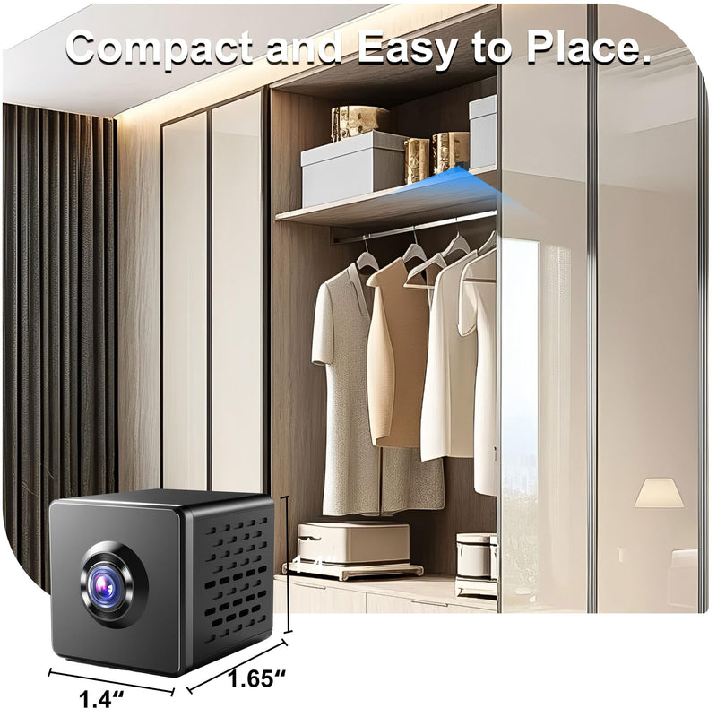 javiscam 2026 Upgraded 4K Spy Camera, Mini Hidden WiFi Camera with Live View, Plug-in Indoor Security Cam, 24/7 Recording, Motion Alerts, Night Vision, Cloud & TF Storage 1 pack