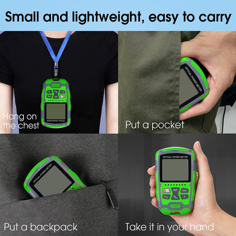 [AUSTRALIA] - Dry Cell A-M70 OPM Portable Fiber Optic Power Meter Integrated Machine 50 (FC/SC/ST) & RJ45 Network Test Portable Fiber Optic Tester ‑70 to +10 1pc FC to LC Adapter 