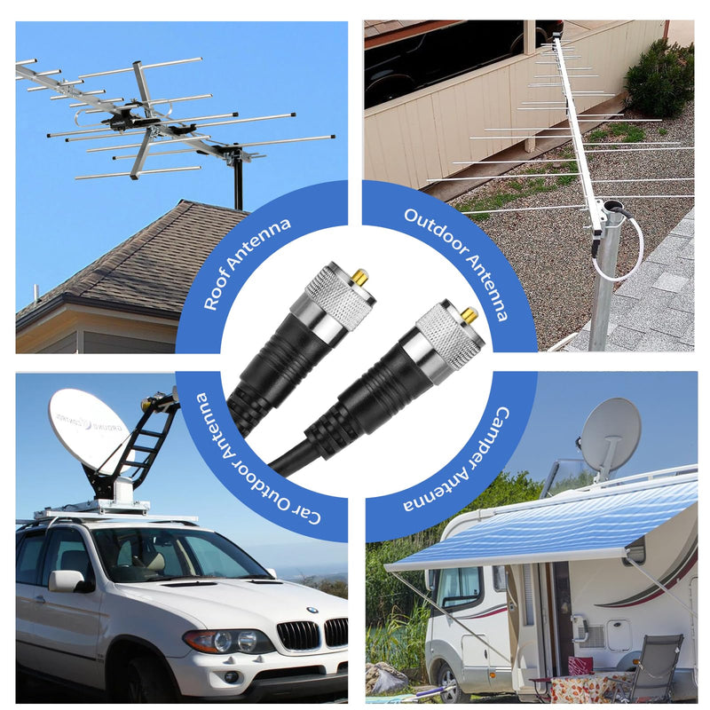 [AUSTRALIA] - CB Coax Cable, 20ft RG8x Coaxial Cable UHF Male to Male Low Loss, 50 Ohm for HAM Radio Antenna 20 ft 