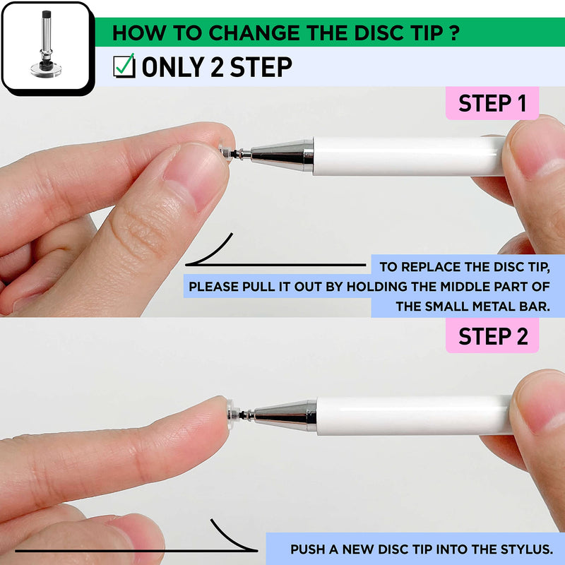Disc Tips Replacement, Capactive Stylus Pen Disc Tip for OASO Pen (6 Pack)