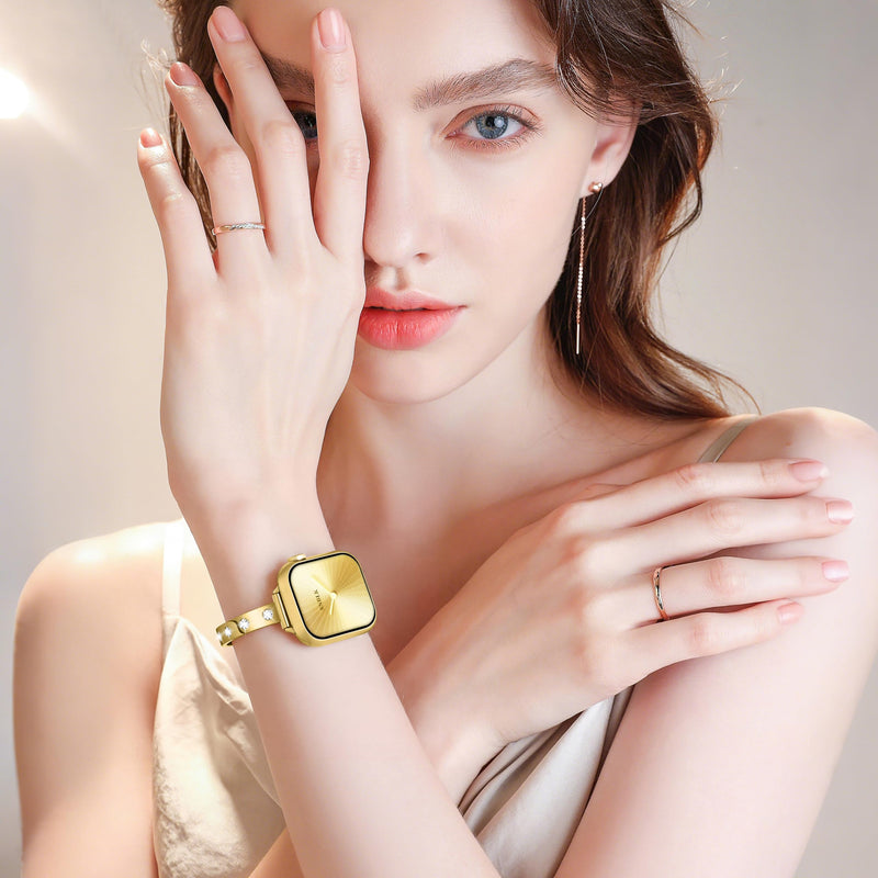 SNBLK 2 Pack Dressy Metal Bands Compatible with Apple Watch Bands for Women 40mm 42mm 41mm 38mm 44mm 46mm 45mm 49mm