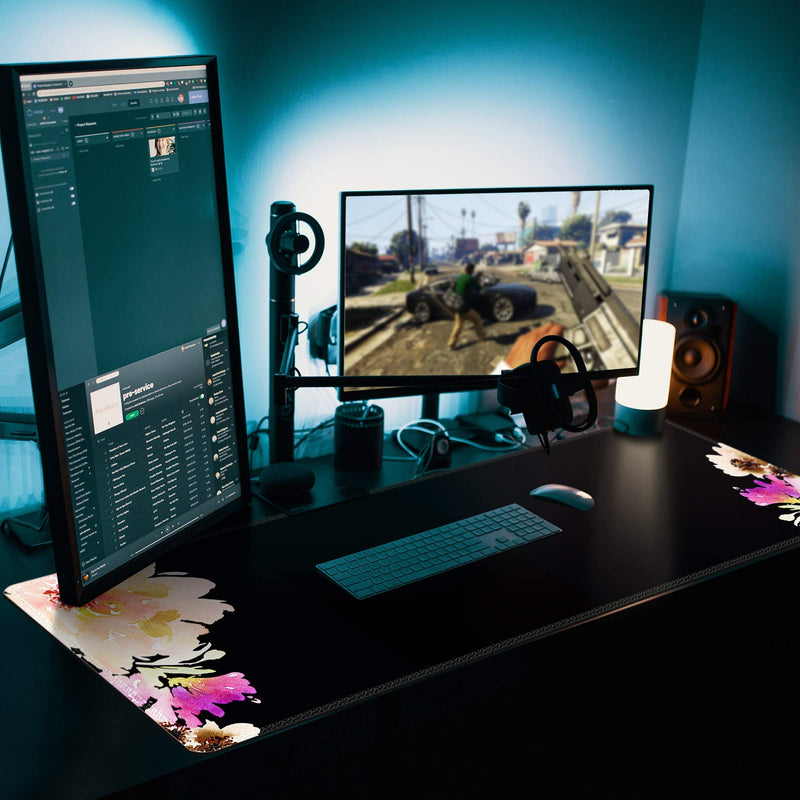 Cacoy Huge Mouse Pads [47.2''x15.7'' / 120x40cm] Oversized Gaming Mouse Mat - 3XL Extended Mousepad Full Desk Computer Mat for Gamers Office Home Black/Pink