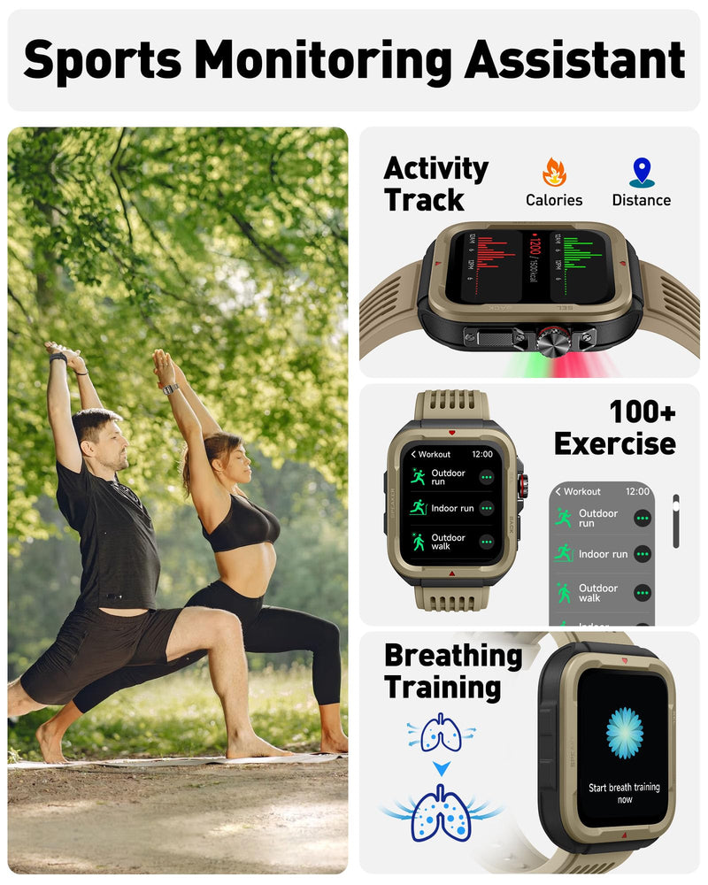 VRPEFIT Smart Watch for Men Women (Answer/Make Call), Alexa Built in, 1.8" Fitness Tracker with 100 Sports Modes, Heart Rate Blood Oxygen, Sleep Monitoring, Smartwatch for iPhone Android Compatible