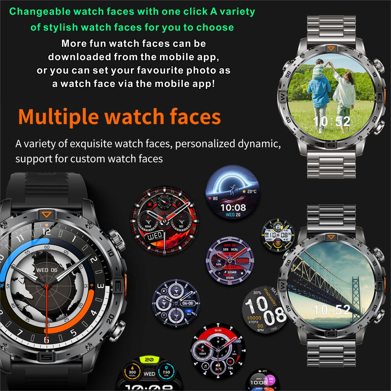 Smart Watch for Men,1.7" HD Touchscreen Fitness Tracker with Bluetooth Calling, Fitness Watch with Heart Rate/Sleep Monitor/100+ Sports, IP68 Waterproof Smartwatch for Android iOS (Silvery) Orange