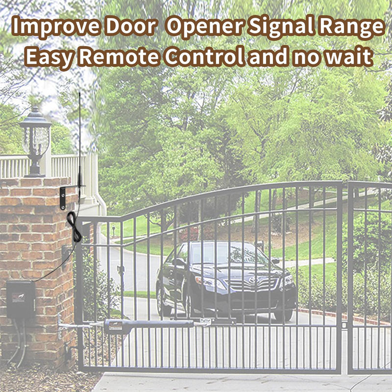 Extended Long Range 433Mhz 433.92MHz Flexible Whip Receiver Antenna for Remote GTO Mighty Mule LiftMaster Ghost Etc Smart Gate Door Opener Alarm System Signal Booster，Distance up to 500 ft+, Eifagur