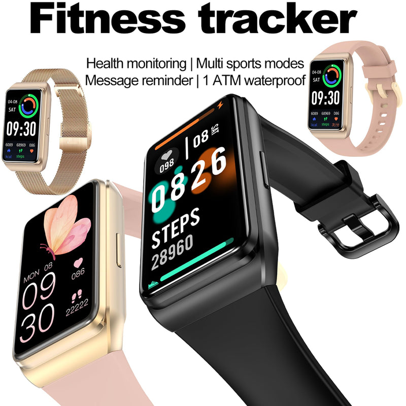 ZPIMY 1.47" AMOLED Smart Watch for Women, Mens Smartwatches,Fitness Tracker Smartwatch for Android iPhones, Digital Watches Step Counter, 2 Straps (Gold) Gold