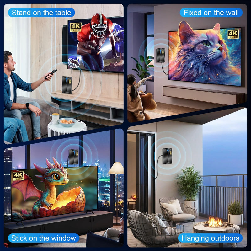 2026 Premium TV Antenna Indoor Outdoor – 3500+ Miles Long Range for Local Channels, Built-in Amplified Signal Booster, Supports 8K/4K/1080P HD, Easy Setup with 26ft Coax Cable for Smart TV