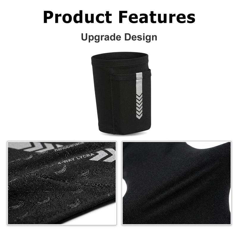 Universal Sports Armband for All Phones, Cell Phone Armband for Running, Fitness and Gym Workouts, L-Black