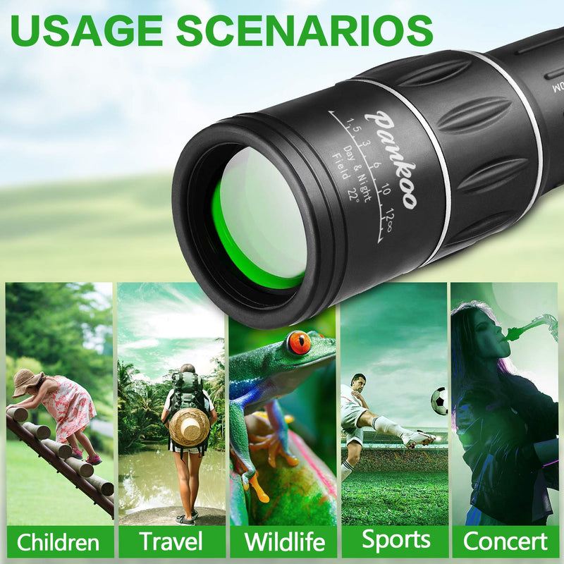 High Powered 16X52 Monocular Telescope for Adults - 2025 Power Prism, Compact HD Scope, Suitable for Gifts, Outdoor Activities, Concert, Travelling & Bird Watching 16xmonocular
