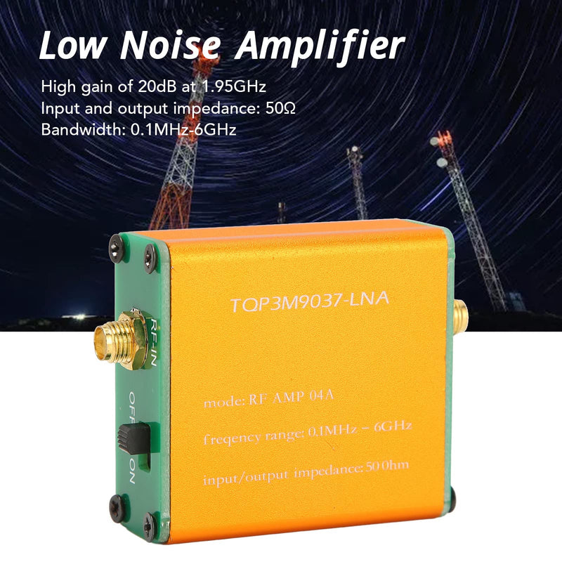 Low Noise 0.1 MHz 6 GHz Amplifier, 20 dB LNA Amplifier with High Gain for Shortwave, FM Radio, HF Power Preamp Module, SMA Socket (Supplied with Built-in Battery) Supplied with built-in battery