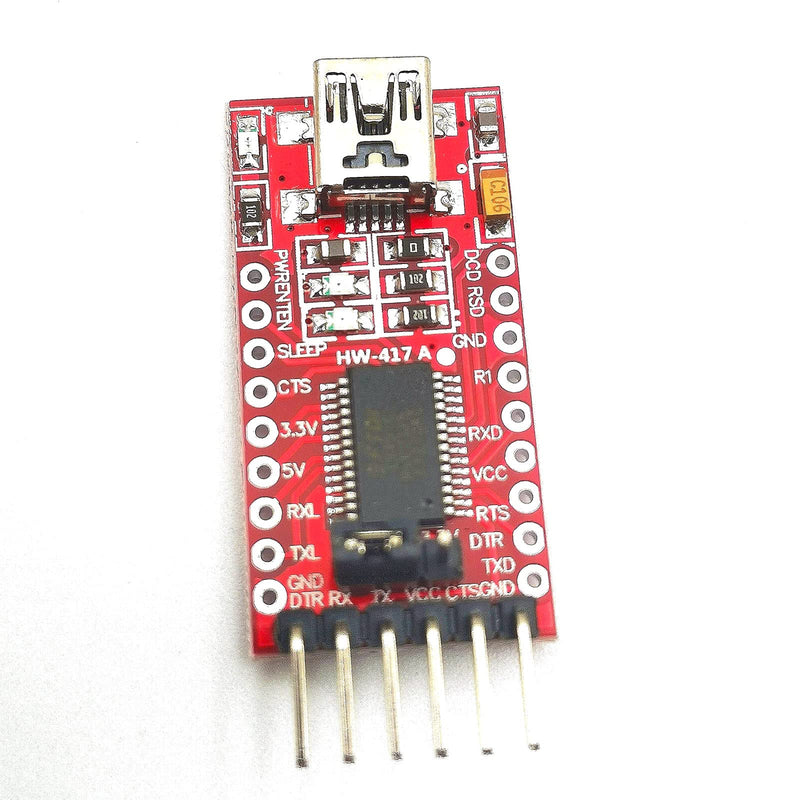 FainWan 2pcs FT232RL FTDI Mini USB to TTL Serial Converter Adapter Module 3.3V 5.5V FT232R Breakout FT232RL USB to Serial Mini USB to TTL Adapter Board Compatible with Ar-duino