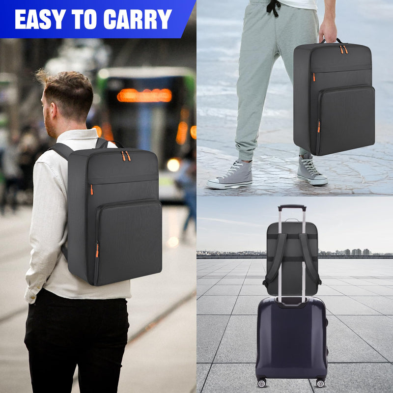 Par Light Bag Soft Padded for 8 Par Lights, Stage Lighting Case with Removable Dividers & Backpack-strap & Handle, Lights Bag with Large Pocket for Par Light, Spotlight, Led Light, DJ Light 8 Par Light Bag
