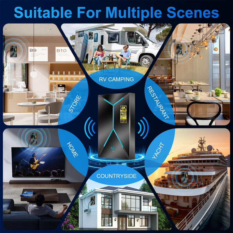 [AUSTRALIA] - 2026 Upgraded TV Antenna Indoor Outdoor, 3200+ Miles Long Range Digital HDTV Antenna with Signal Amplifier Booster, 26FT Coaxial Cable for Local Channels, Supports 4K 8K 1080p for Smart & Older TVs 