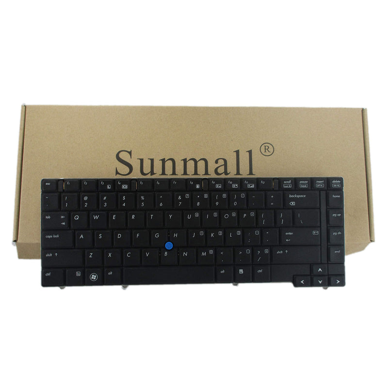 SUNMALL New Keyboard Replacement with Pointer Compatible with HP EliteBook 8440p 8440w Series Black US Laptop Compatible with Part Number 594052-001 598042-001 …