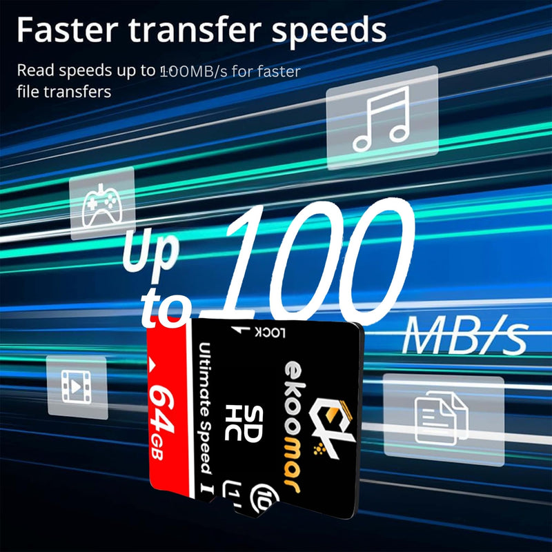 [AUSTRALIA] - Card - Class 10, High-Speed Memory Card with 100MB/s for Digital Camera, Dash Cam, & Video Recording | Durable & Reliable Storage for Memories, Camera Card 64GB (Pack of 1) 64GB (Pack of 1) 